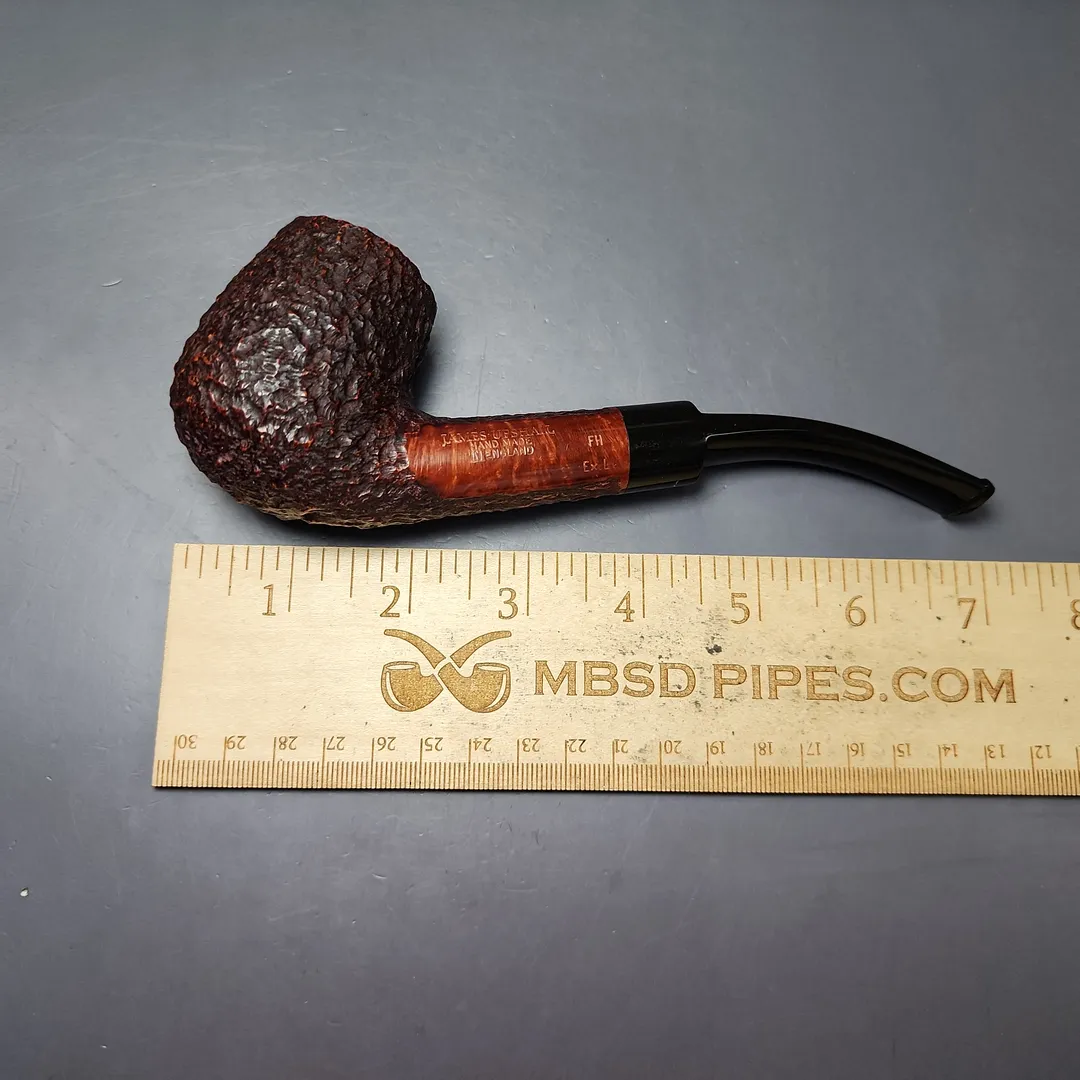 James Upshall Bark EXL Rusticated Bent Billiard Estate Briar Pipe, Unsmoked - Image 9