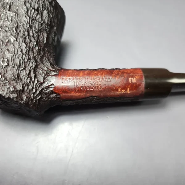 James Upshall Bark EXL Partially Rusticated Poker Estate Briar Pipe, Unsmoked - Image 8