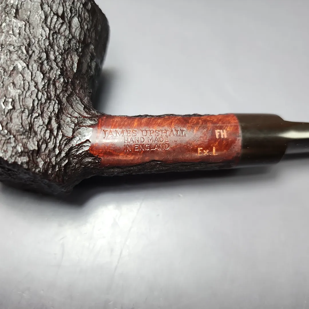 James Upshall Bark EXL Partially Rusticated Poker Estate Briar Pipe, Unsmoked - Image 8