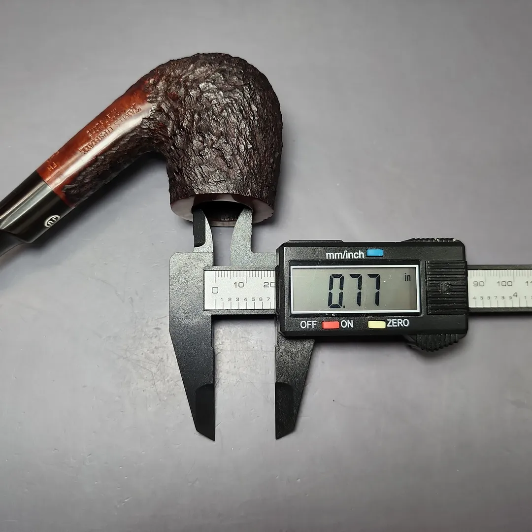 James Upshall Bark EXL Partially Rusticated Bent Billiard Estate Briar Pipe, Unsmoked - Image 9