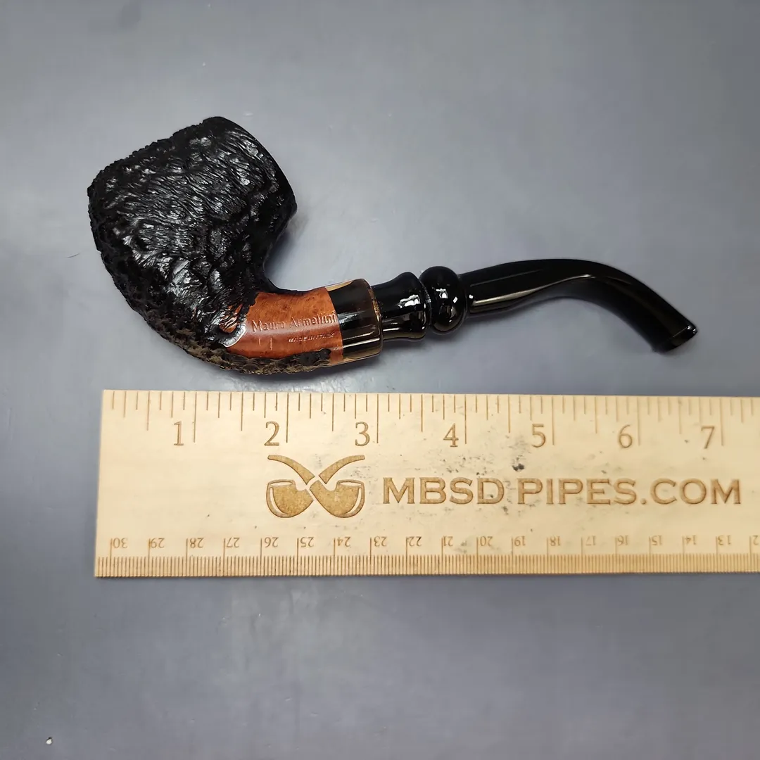Mauro Armellini Rusticated Bent Brandy Estate Briar Pipe, Italian Estates - Image 9