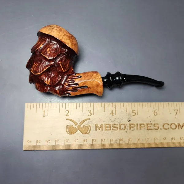Nording Spruce Cone Partially Rusticated Freehand Estate Briar Pipe, Unsmoked - Image 9