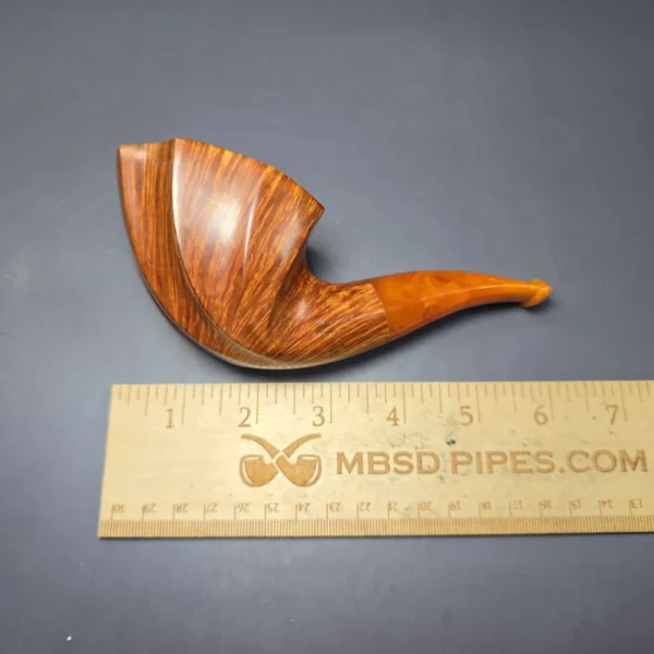 Baldo Baldi XL Smooth Freehand Dublin w/ Amber Estate Briar Pipe, Unsmoked - Image 9