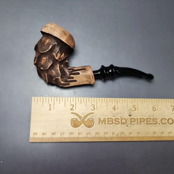 Nording Spruce Matte Partially Rusticated Freehand Estate Briar Pipe, Unsmoked - Image 9