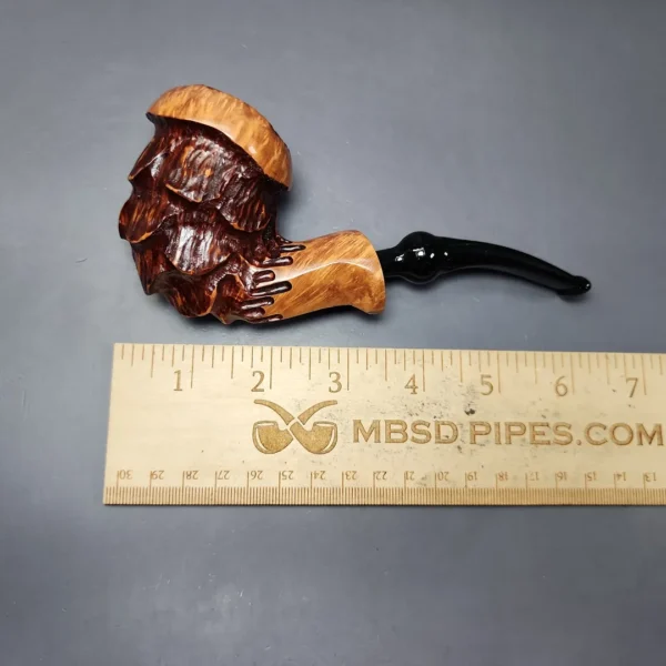 Nording Spruce Cone Partially Rusticated Freehand Estate Briar Pipe, Unsmoked - Image 9
