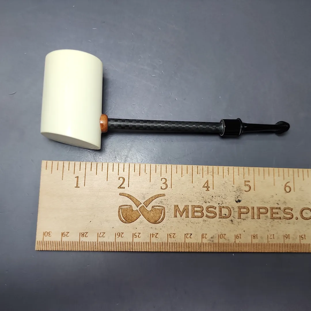 MBSD Meerschaum Deluxe Smooth Poker Block Meerschaum Pipe, New - Image 9