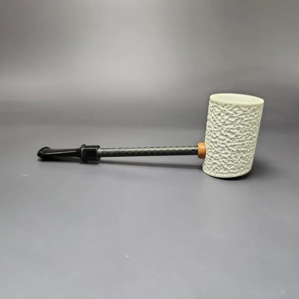 MBSD Meerschaum Deluxe Rusticated Poker Block Meerschaum Pipe, New - Image 9