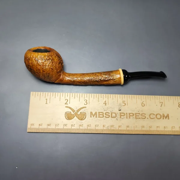 HS Studio Sandblasted Long Shank Acorn w/ Boxwood Estate Briar Pipe, Unsmoked - Image 9