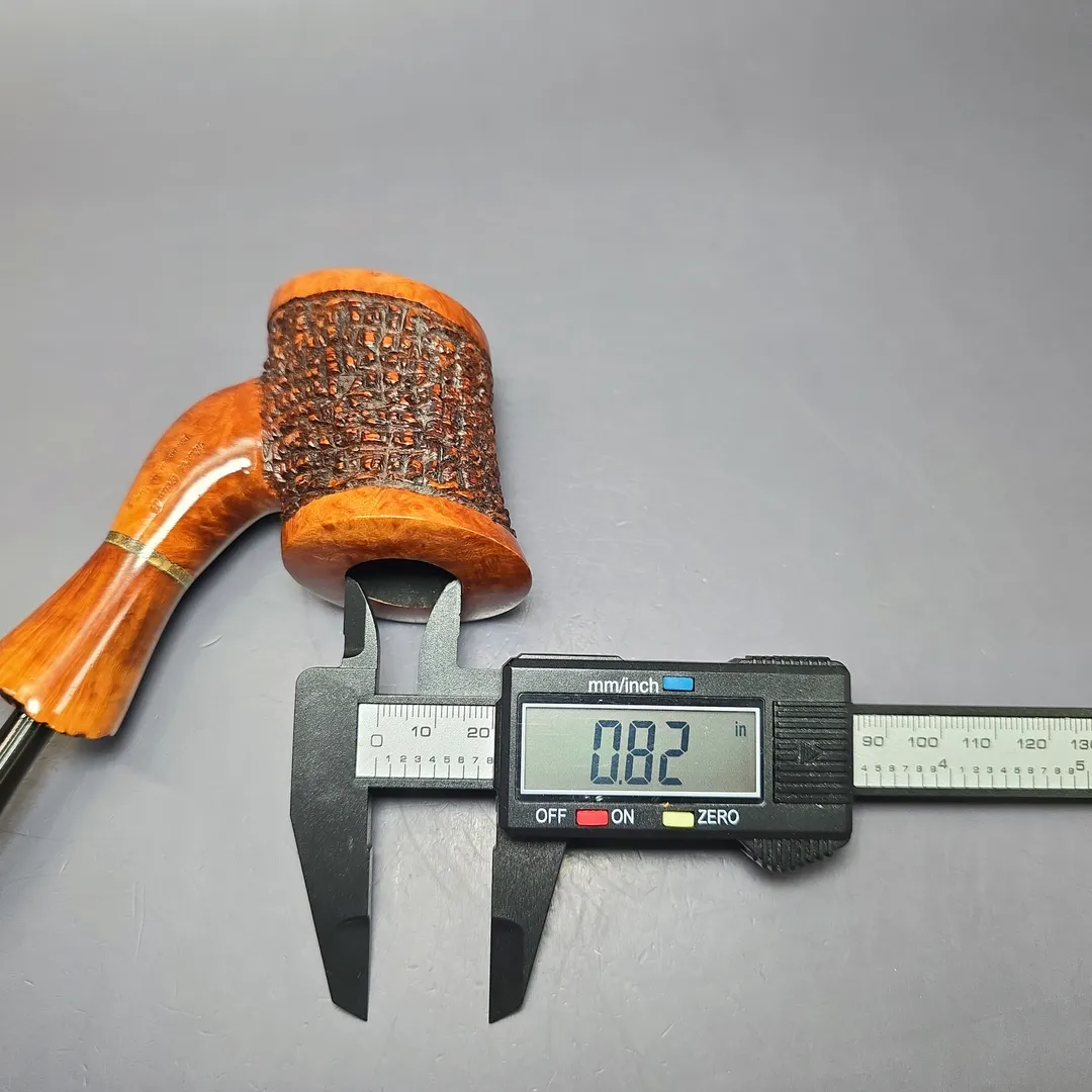 Mario Grandi XL Partially Rusticated Cherrywood Estate Briar Pipe, Italian Estates - Image 9