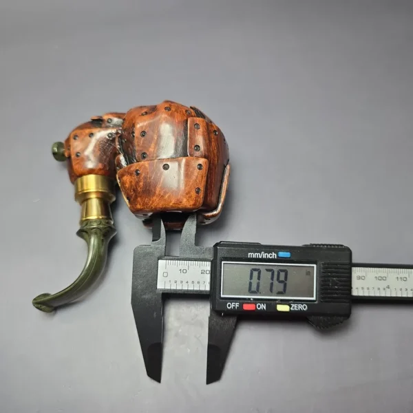 Moonlight Pipes "Steampunk" Oom Paul Handmade Briar Pipe, New - Image 9