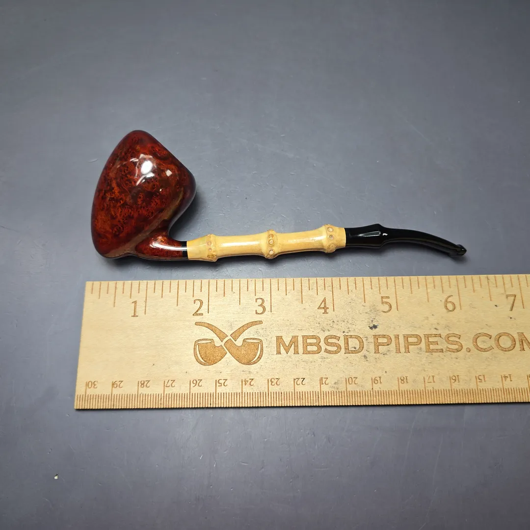 MBSD Briars Modern Masters 1 Smooth Peewit w/ Bamboo Briar Pipe, New - Image 9