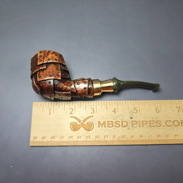 Moonlight Pipes "Steampunk" Cutty w/ Brass Handmade Briar Pipe, New - Image 9