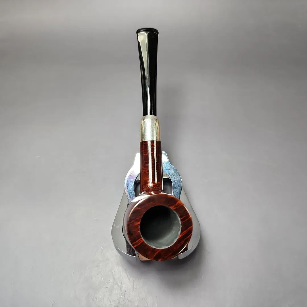 MBSD Briars Timeless Traditions 1 Smooth Billiard w/ Silver Handmade Briar Pipe, New - Image 9