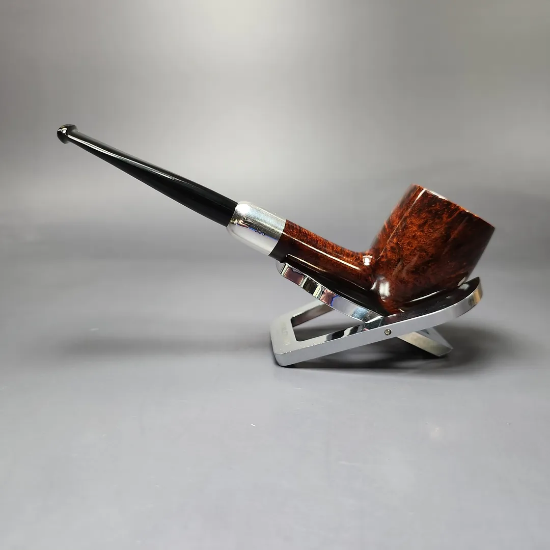 MBSD Briars Timeless Traditions 1 Smooth Billiard w/ Silver Handmade Briar Pipe, New - Image 9