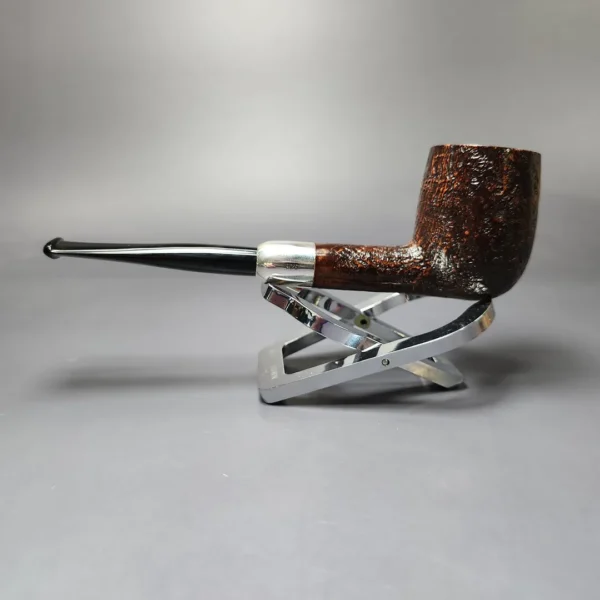 MBSD Briars Timeless Traditions 1 Sandblasted Billiard w/ Silver Handmade Briar Pipe, New - Image 9