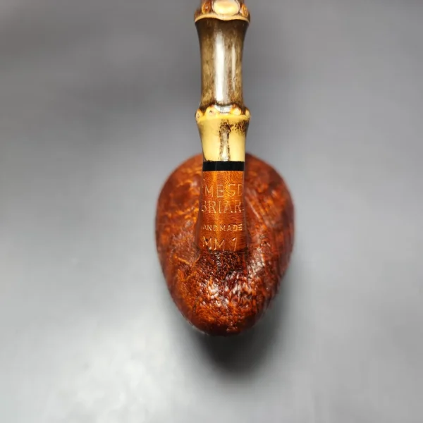 MBSD Briars Modern Masters 1 Sandblasted Peewit w/ Bamboo Briar Pipe, New - Image 9