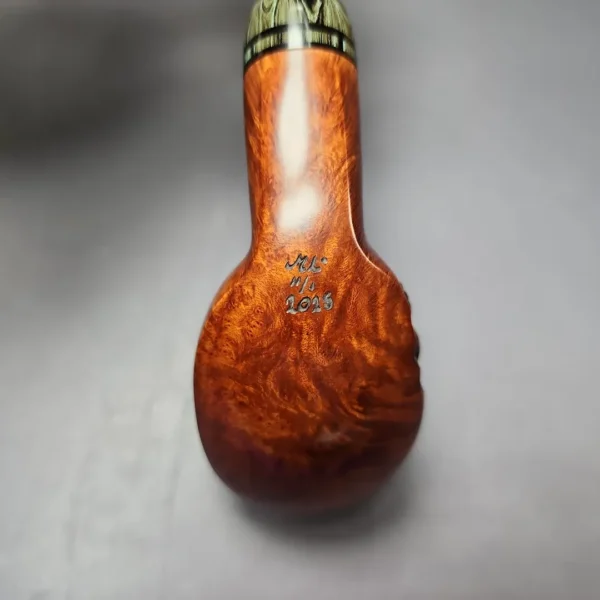 Moonlight Pipes "Fossil" Smooth Volcano w/ Ebonite Handmade Briar Pipe, New - Image 9