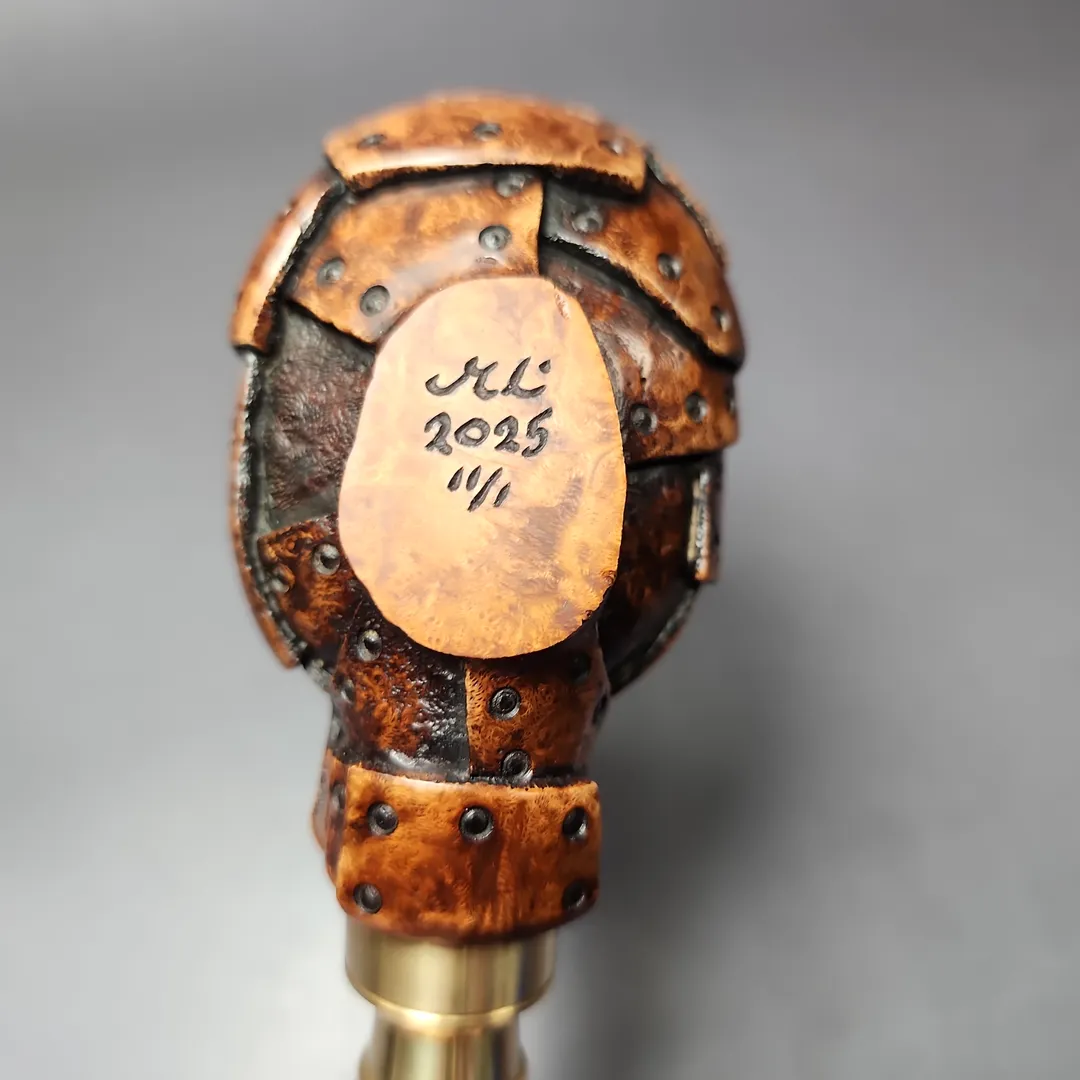 Moonlight Pipes "Steampunk" Tomato w/ Brass Handmade Briar Pipe, New - Image 9