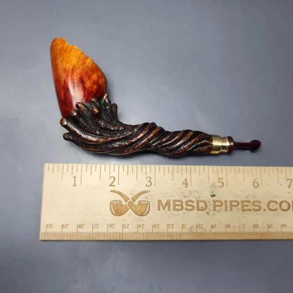 Moonlight Pipes "Outgrowth" Lovat w/ Brass Handmade Briar Pipe, New - Image 9