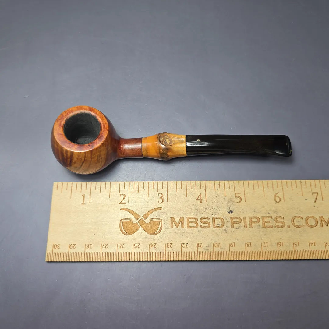 Savinelli Punto Oro 313 Smooth Prince w/ Bamboo Estate Briar Pipe, Italian Estates - Image 9