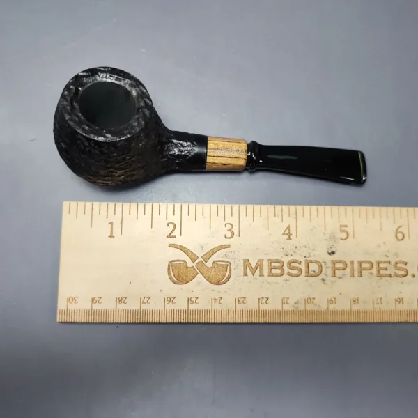 MBSD Briars by Piero Vitale Black Rusticated Author w/ Olivewood Briar Pipe, New - Image 9