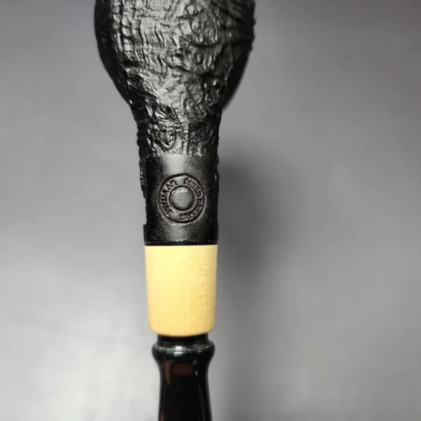 MBSD Briars by Piero Vitale Vintage Sandblasted Billiard w/ Boxwood Briar Pipe, New - Image 9