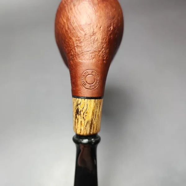 MBSD Briars by Piero Vitale Red Sandblasted Brandy w/ Zebrawood Briar Pipe, New - Image 9