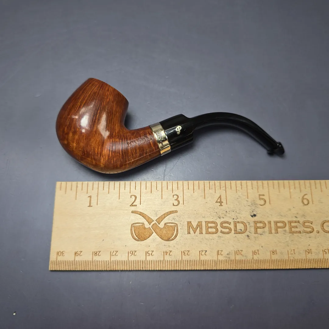 Peterson 1999 Supreme Gold Mounted 221 Smooth Bent Billiard Estate Briar Pipe, Irish Estates - Image 9