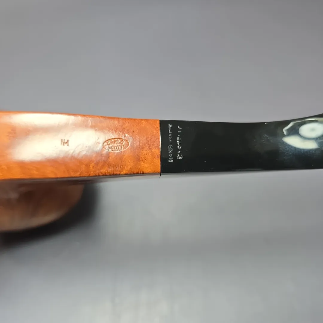 Castello "Castello" G Large Smooth Panel Shank Egg Estate Briar Pipe, Unsmoked - Image 9