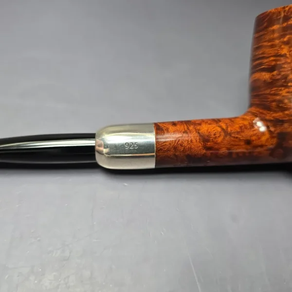 MBSD Briars Timeless Traditions 1 Smooth Billiard w/ Silver Handmade Briar Pipe, New - Image 9