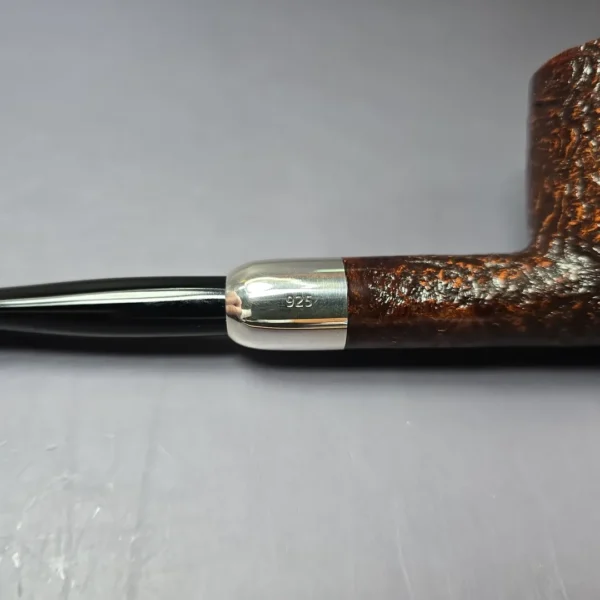 MBSD Briars Timeless Traditions 1 Sandblasted Billiard w/ Silver Handmade Briar Pipe, New - Image 9