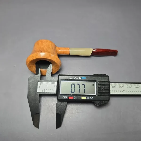 Mina Pipes Smooth Pot w/ Horn Estate Briar Pipe, Unsmoked - Image 9