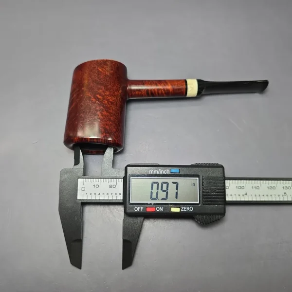 J Mouton Smooth Popera Poker w/ Fossilized Whale Spine Handmade Briar Pipe, New - Image 9