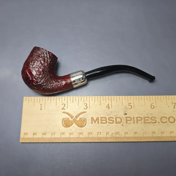 Ashton Pebble Grain XX Sandblasted Bent Billiard w/ Silver Estate Briar Pipe, Unsmoked - Image 9