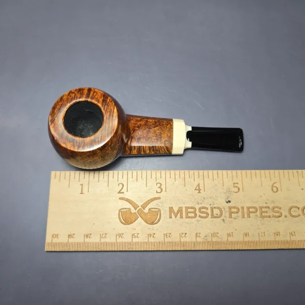 Wandi Riyadi Smooth Facet Shank Tomato w/ Ivorite Handmade Briar Pipe, New - Image 9