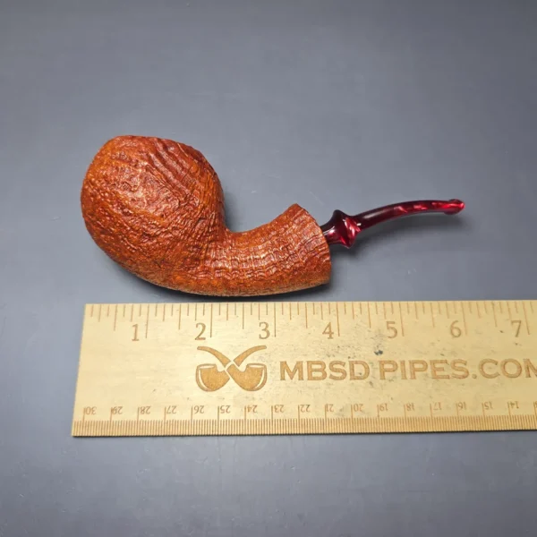 Buckeye Pipes Signature Grade Tan Sandblasted Blowfish Briar Pipe, New - Image 9