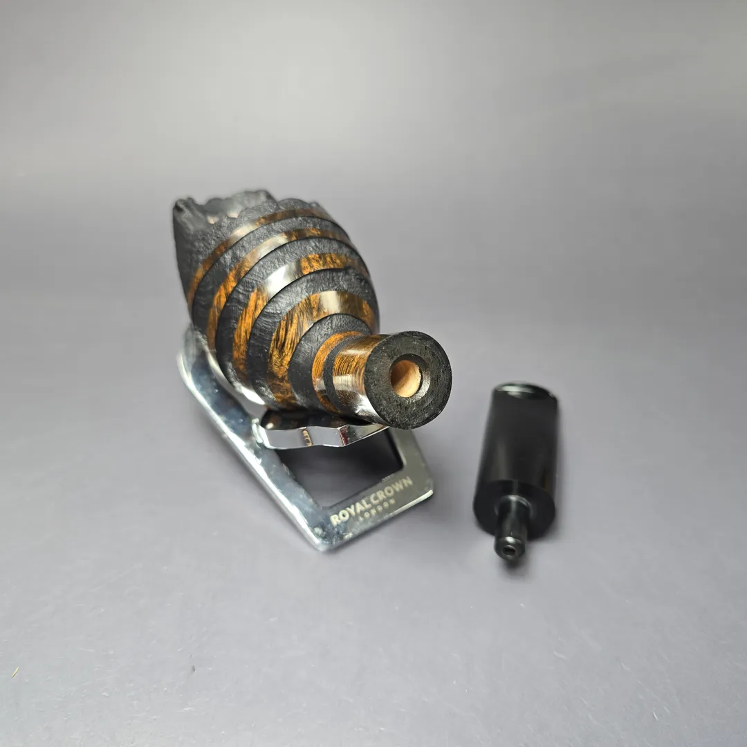 Peter Toth Spiral Sandblasted Devil Anse Handmade Briar Pipe, New - Image 10