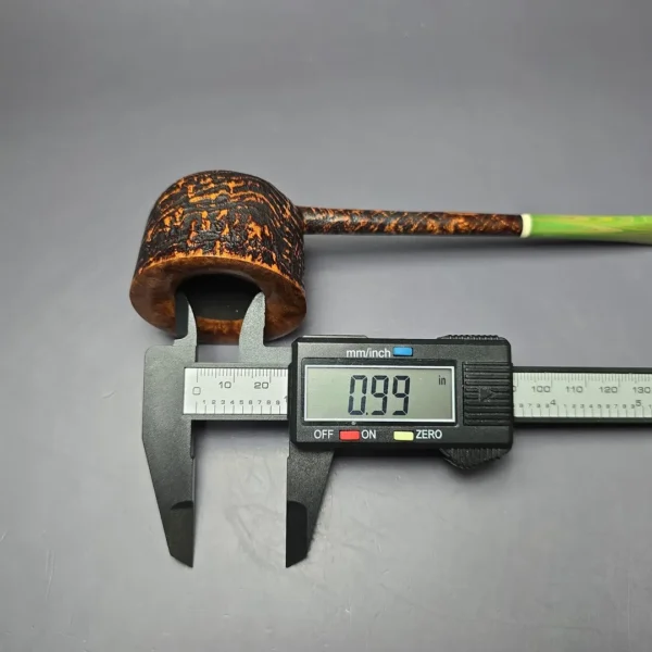 Scottie Piersel XL Relief Contrast Sandblasted Pencil Shank Pot w/ Juma Estate Briar Pipe, Unsmoked - Image 10