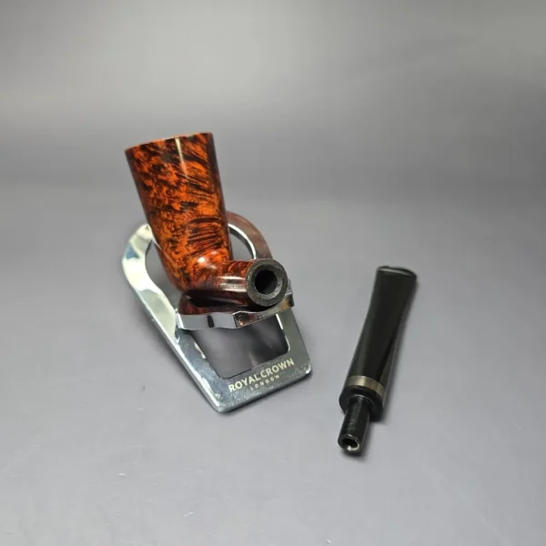 Herriot Pipes Smooth "Dan Shape Conic" Dublin w/ Horn Handmade Briar Pipe, New - Image 10