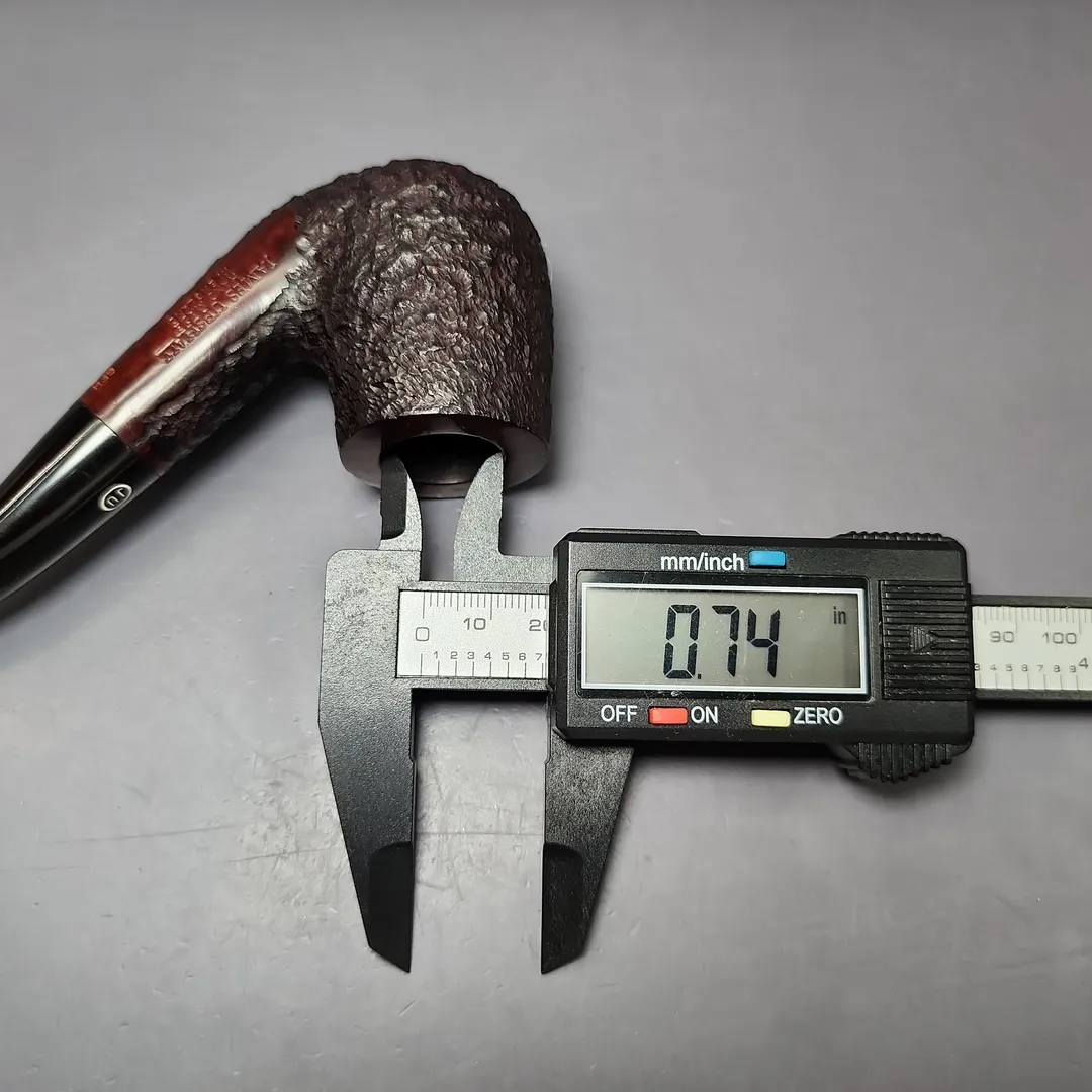 James Upshall Bark Group 6 Partially Rusticated Bent Billiard Estate Briar Pipe, Unsmoked - Image 10