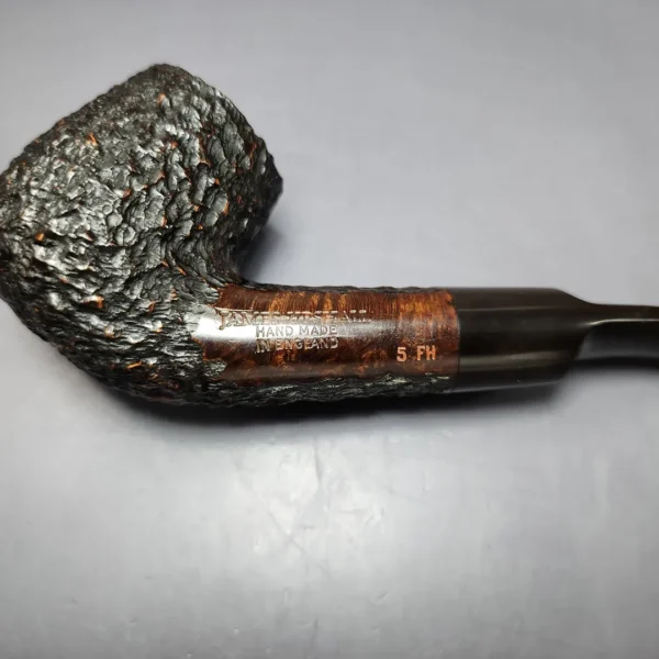 James Upshall Bark Group 5 Rusticated Bent Billiard Estate Briar Pipe, Unsmoked - Image 10