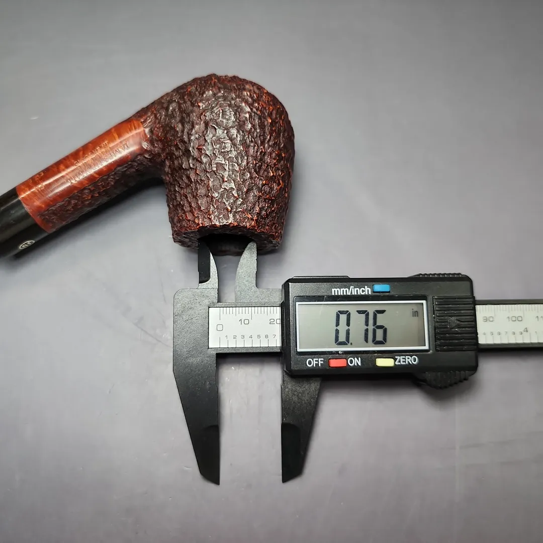 James Upshall Bark EXL Rusticated Bent Billiard Estate Briar Pipe, Unsmoked - Image 10