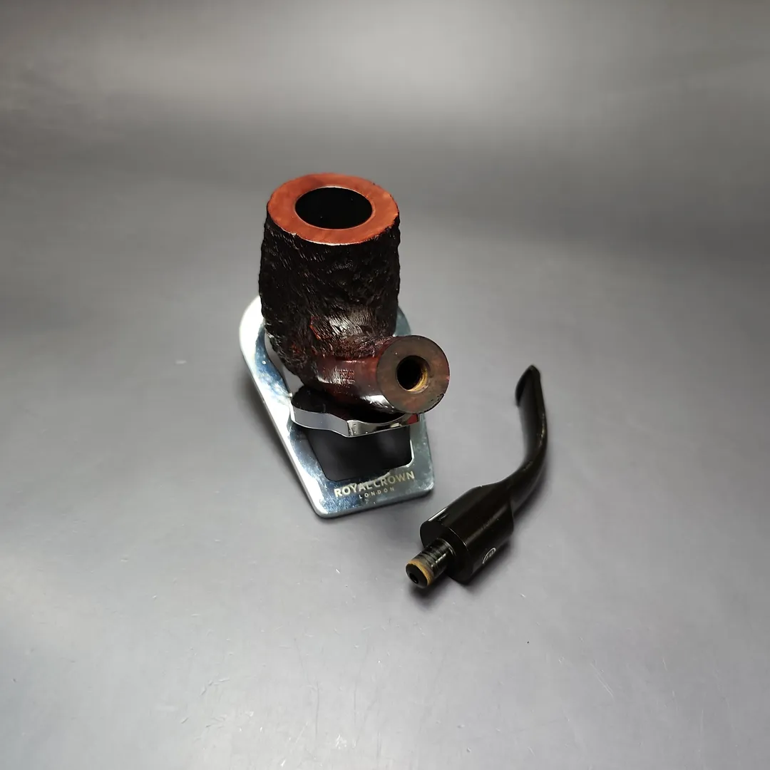 James Upshall Bark EXL Partially Rusticated Bent Billiard Estate Briar Pipe, Unsmoked - Image 10