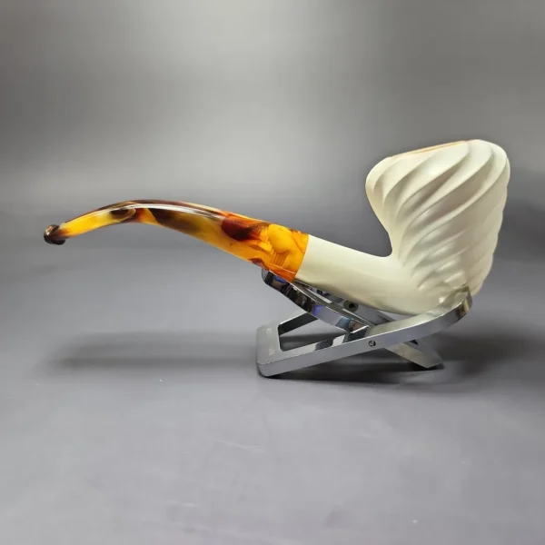 Spiral Carved Rhodesian Estate Block Meerschaum Pipe, Turkish Estates - Image 10