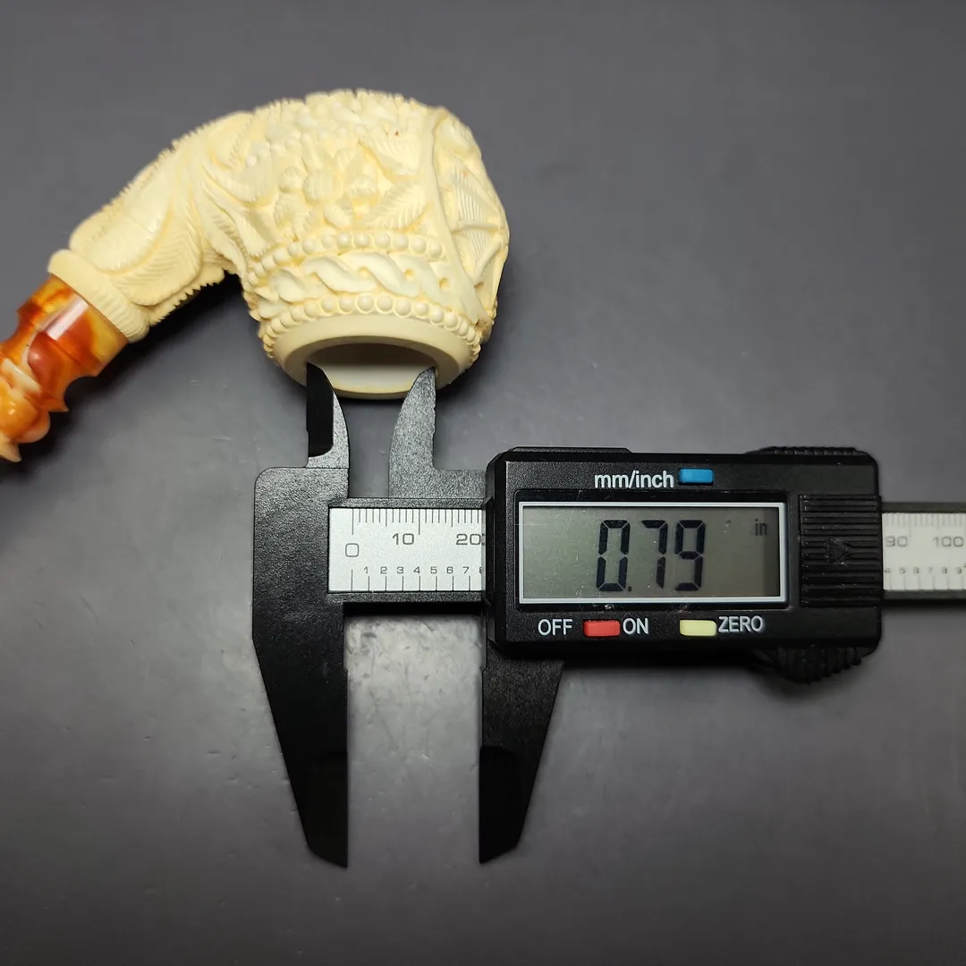 Salim Şener Dragon Carved Apple Estate Block Meerschaum Pipe, Unsmoke - Image 10