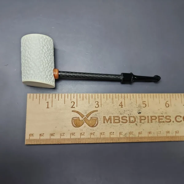 MBSD Meerschaum Deluxe Rusticated Poker Block Meerschaum Pipe, New - Image 10