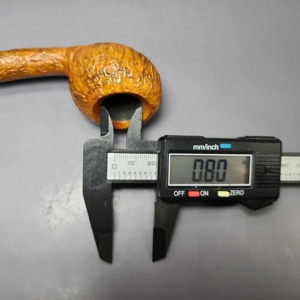 HS Studio Sandblasted Long Shank Acorn w/ Boxwood Estate Briar Pipe, Unsmoked - Image 10