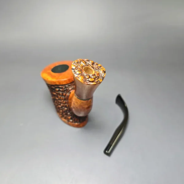 Mario Grandi XL Partially Rusticated Cherrywood Estate Briar Pipe, Italian Estates - Image 10