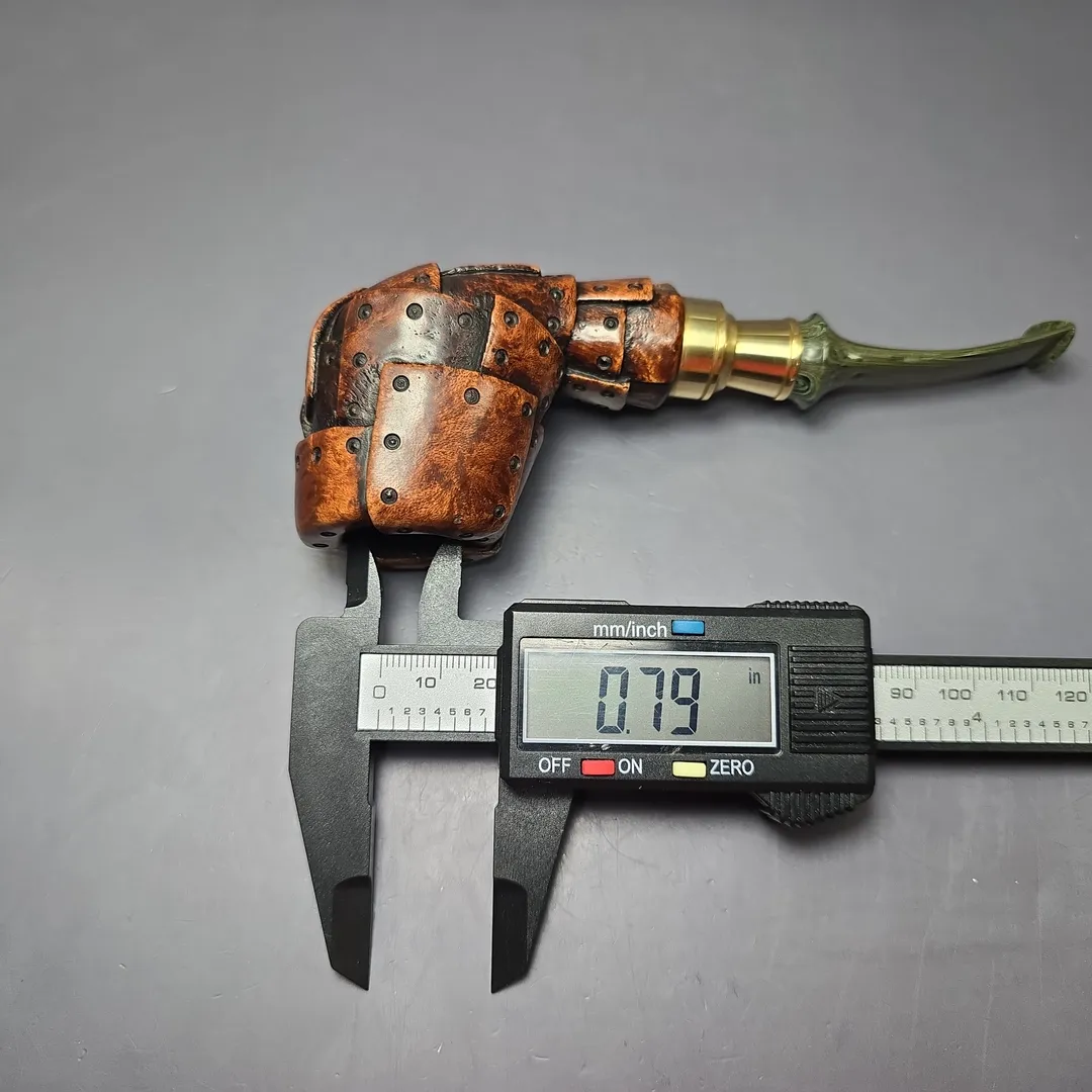 Moonlight Pipes "Steampunk" Cutty w/ Brass Handmade Briar Pipe, New - Image 10