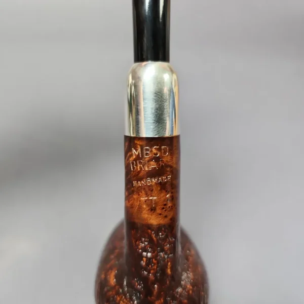 MBSD Briars Timeless Traditions 1 Sandblasted Billiard w/ Silver Handmade Briar Pipe, New - Image 10
